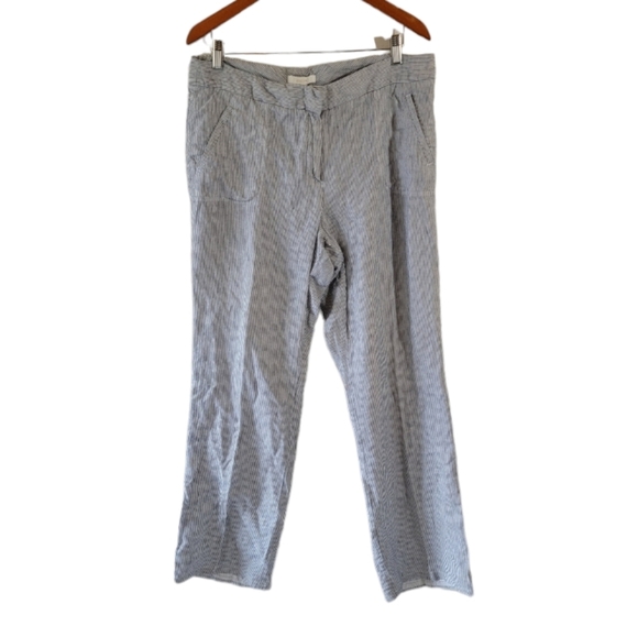 CHICO'S Women's 100% Linen Blue White Striped Casual Pants Sz 2.5/L Beachy - Picture 11 of 11